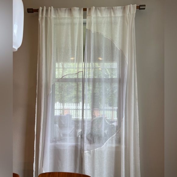 West Elm Contrast Circle Curtains (Set of 6 panels) as is  48 x96 - Picture 4 of 11